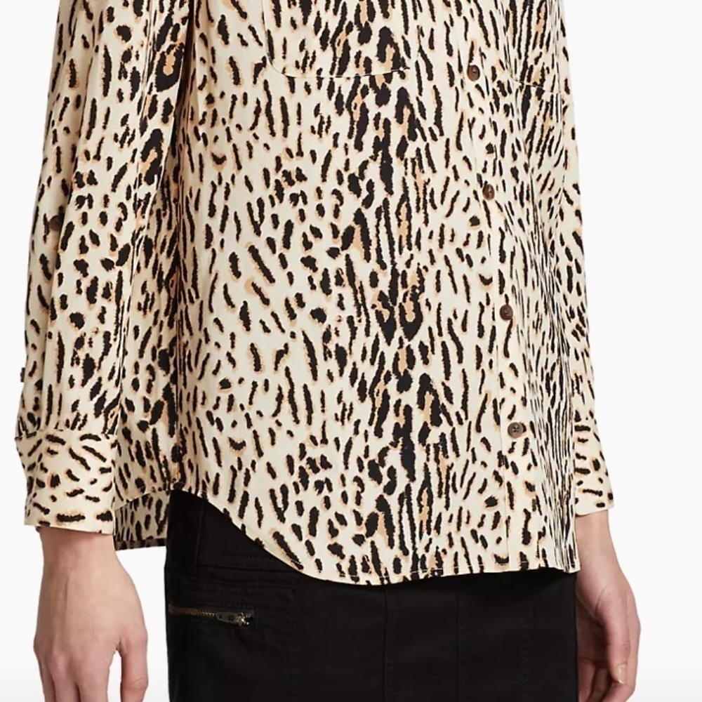 Joie 'Lidelle' Leopard Print Blouse, Size L - Picture 11 of 13